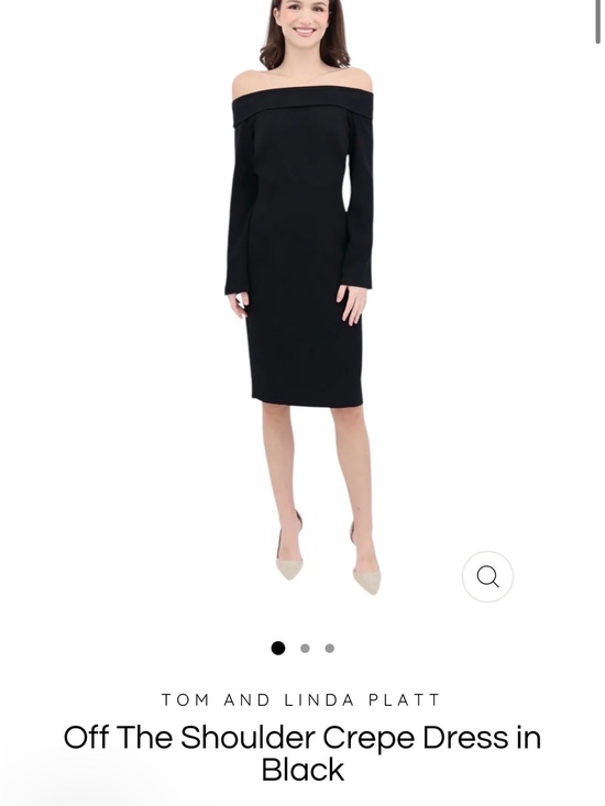 tom and linda platt Dresses & Skirts - Tom and Linda platt Off-The-Shoulder Black Crepe Dress